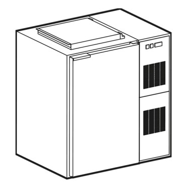 Box refrigerato per rifiuti capacità per contenitore rifiuti, capacità 120 litri - GRAFFIATO