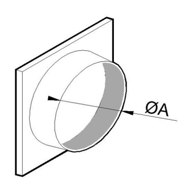 bocchettone per tubo flessibile in alluminio, ø 250 mm