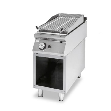 Griglia in pietra lavica gas, zona di cottura in ghisa, carne/pesce