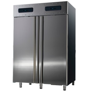 Armadio frigorifero hccp ventilato sistema 1400 lt 2 vani da 700 lt 2 temp. -2/+8°c e -10/-25°c)
