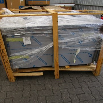 lavello armadiato, 2 vasche, gocciolatoio destro,con porte scorrevoli, 1600x700 mm - DANNEGGIATO