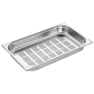 Bacinella GN forata in inox, GN 1/1 h=65 mm