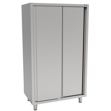 Armadio verticale con porte scorrevoli e 3 ripiani, 1600x700x1800 mm