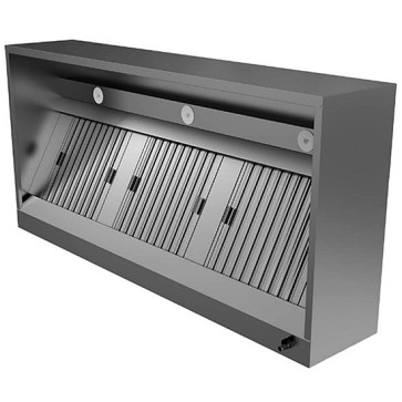 Cappa a parete cubica con illuminazione LED, 1600x1100 m