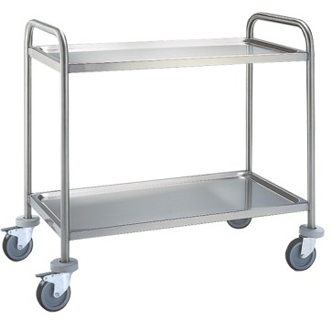 Carrello di servizio in inox con 2 piani stampati 830x510 mm