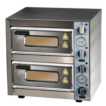 Forno pizza elettrico da 2 pizze ø 400 mm, controllo meccanico
