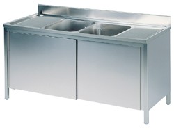 lavatoio armadiato, 2vasche/2sgocciolatoi, 2000x700