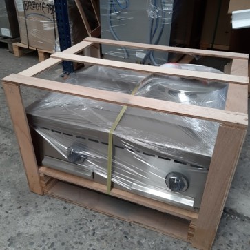 piano di cottura wok a gas da banco, 2 fuochi - DANNEGGIATO