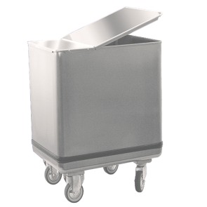 tramoggia per farina con coperchio in inox, 150 litri